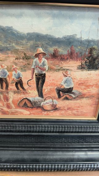 Pintura al óleo Los Segadores PINTADO  EN COBRE