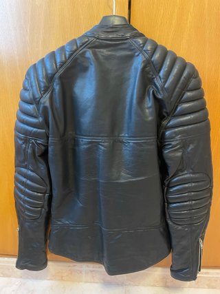 Chaqueta Cuero Motorista Talla 48 Negra