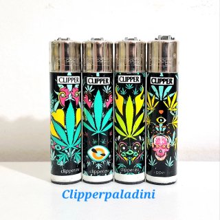 Set 4 Accendini Clipper Design Marijuana