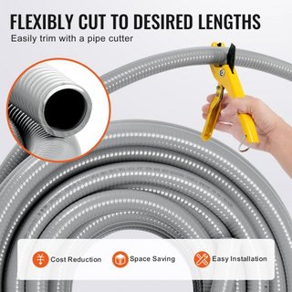 25,4mm (1-pulgada) Conducto Eléctrico de PVC Flexible a Prueba de Líquidos 30.5m No Metálico IP65