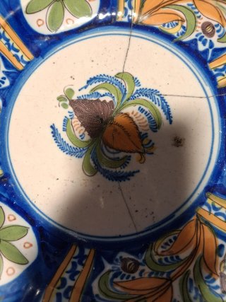 Plato antiguo Manises grande +100 años c lañas b e