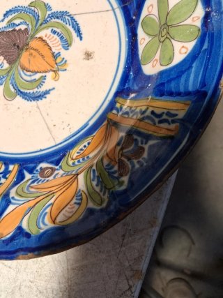 Plato antiguo Manises grande +100 años c lañas b e