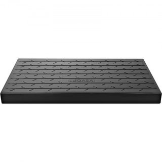 Rampa de Umbral de Goma, Rampa de Umbral de 4" de Elevación para Puertas, Rampa de Umbral Sólida de Goma con Cubierta de Cable de 3 Canales, Entrada Angulada de Goma con Capacidad de Carga de 2200...