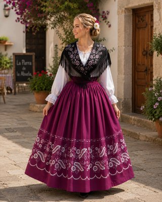 Refajo con bordados florales