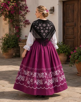 Refajo con bordados florales