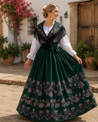 Refajo con bordados florales