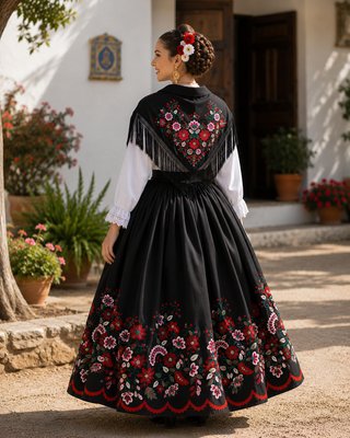 Refajo con bordados florales