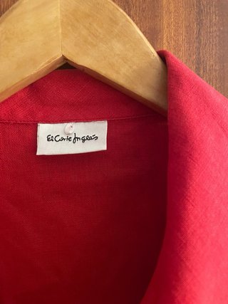 Camisa Lino Roja Mujer