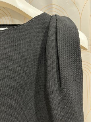 Vestido Mango Negro Asimétrico Talla M