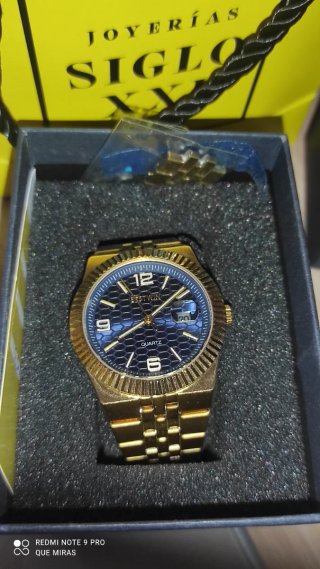 Reloj Siglo XXI Azul y Dorado
