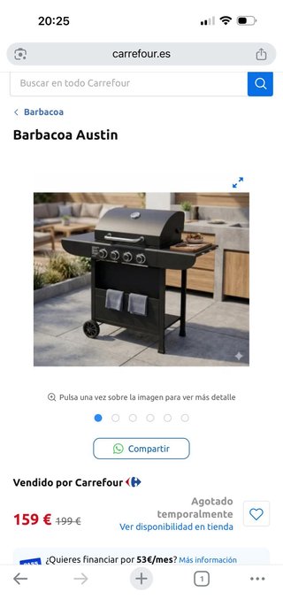 Barbacoa a Gas 4 Fuochi Nero. Solo un uso