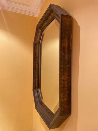 Espejo Octogonal Madera y Cristal