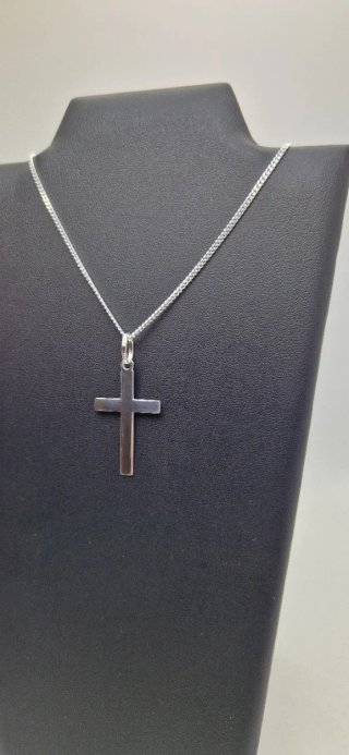 CADENA Y CRUZ DE PLATA