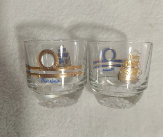 2 Bicchieri Marinai con Filo Dorato