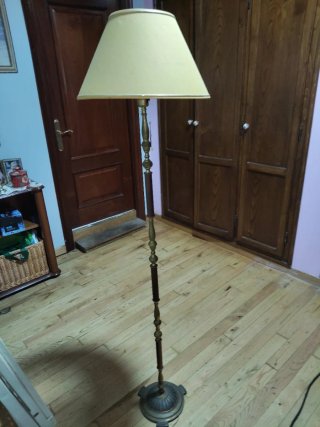 Lámpara de pie vintage latón y cobre
