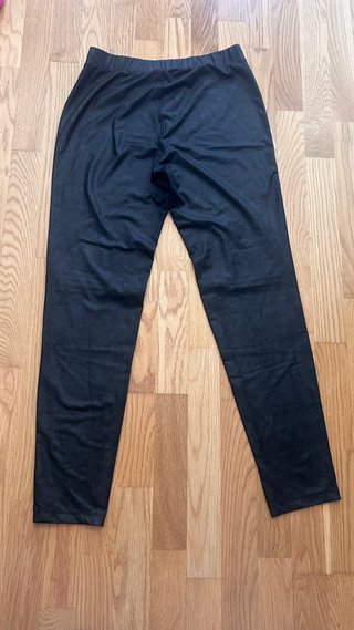 Leggings efecto piel Calcedonia negros