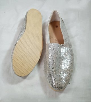 Zapatillas planas plateadas T36