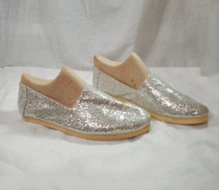 Zapatillas planas plateadas T36