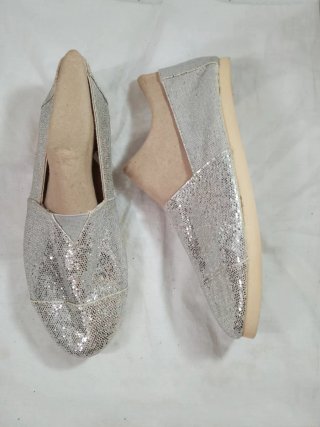 Zapatillas planas plateadas T36