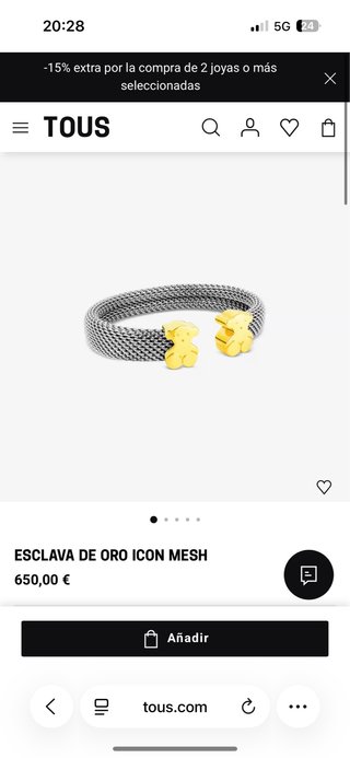 Esclava Tous Oro Icon Mesh