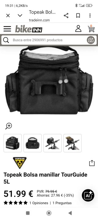 Bolsa manillar Topeak TourGuide 5L