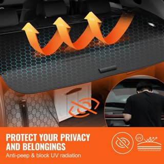 Cubierta de Carga Retráctil para Honda, Cubierta de Maletero Impermeable Mejorada, Escudo de Seguridad y Sombra para Honda CRV 2023-2025 5 Plazas, Cubierta de Maletero Trasero Resistente a UV con ...