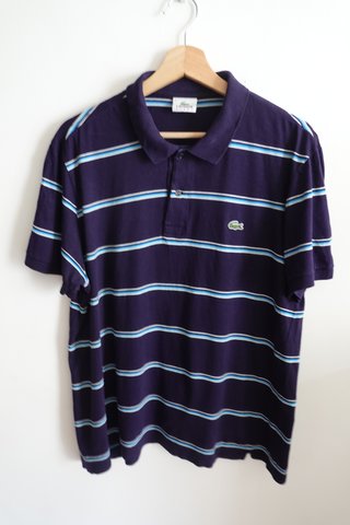Polo Lacoste Sport Rayas Talla 5 Vintage Morado