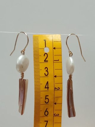 Pendientes Perlas Barrocas y Abulón Dorados