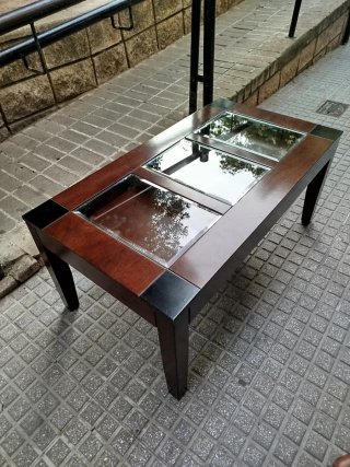 Mesa de centro madera y cristal