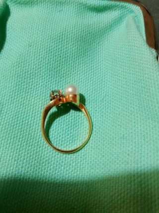 Anillo oro Tu y Yo con perla y circonita