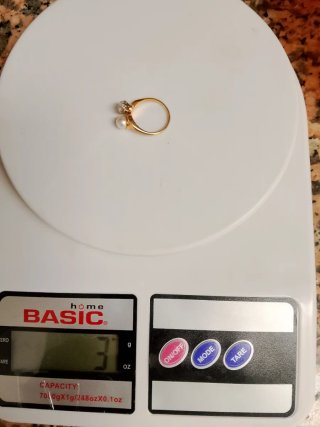 Anillo oro Tu y Yo con perla y circonita