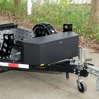 Caja de Lengua de Remolque, Cofre de Herramientas de Acero al Carbono, Almacenamiento de Caja de Remolque de Servicio Pesado con Cerradura y Llaves, Caja de Herramientas de Lengua de Remolque Util...