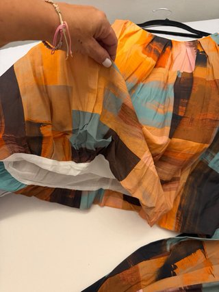 Conjunto italiano naranja y turquesa