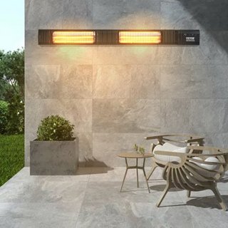 Calentador Infrarrojo, Calentador Infrarrojo Eléctrico de Espacio de Control Remoto de 3000W, Calentador Infrarrojo Exterior de Carbono con Protección IP65 con 9 Velocidades y Temporizador, para P...