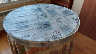 Mesa camilla redonda madera y plástico
