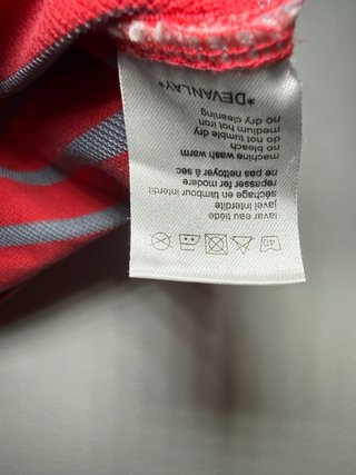 Polo Lacoste Rayas Rojas y Grises