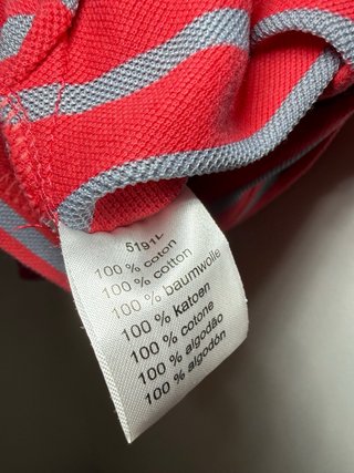 Polo Lacoste Rayas Rojas y Grises