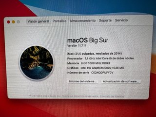 iMac 21,5 Apple Plata/Blanco