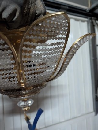 Pareja de Lámparas Vintage Cristal y Baño de oro