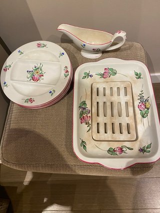 Vajilla Espárragos Porcelana Blanca