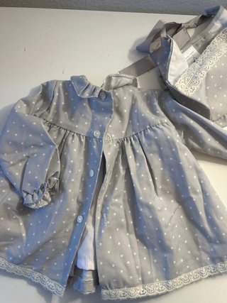 Vestido y babero bebé niña Yoedu 9 meses