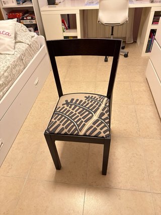 6 Sillas Comedor Madera y Tela