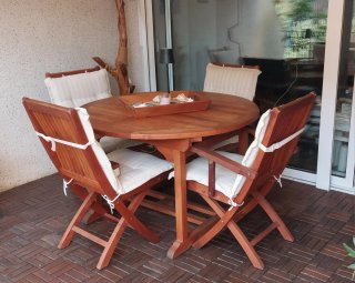 Conjunto de jardín / terraza de madera de teca