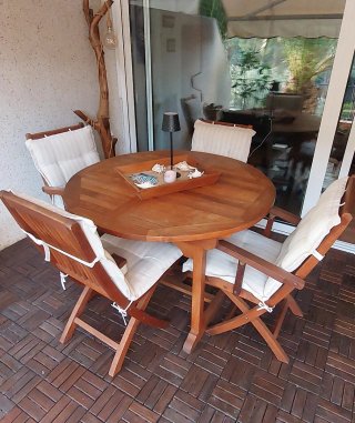 Conjunto de jardín / terraza de madera de teca