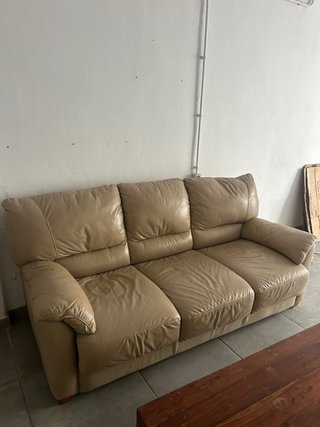 Sofá Cama Piel Beige