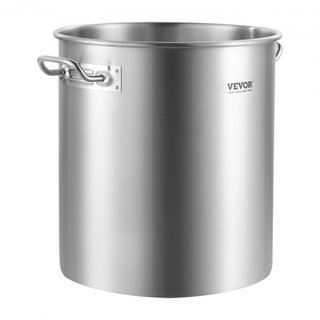 Olla de Acero Inoxidable, Olla Grande de 42 Cuartos, Olla de Cocina con Canasta, Tapa y Mango, Olla de Grado Comercial de Alta Resistencia, Tratamiento de Lijado, para Eventos de Grandes Grupos Plata