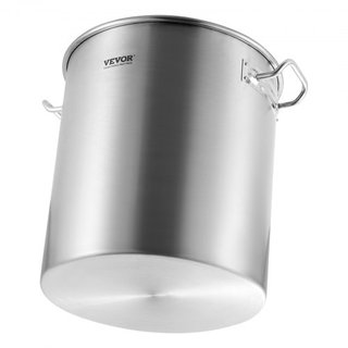 Olla de Acero Inoxidable, Olla Grande de 42 Cuartos, Olla de Cocina con Canasta, Tapa y Mango, Olla de Grado Comercial de Alta Resistencia, Tratamiento de Lijado, para Eventos de Grandes Grupos Plata