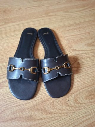 Sandalias Mango Planas Mujer marron chocolate