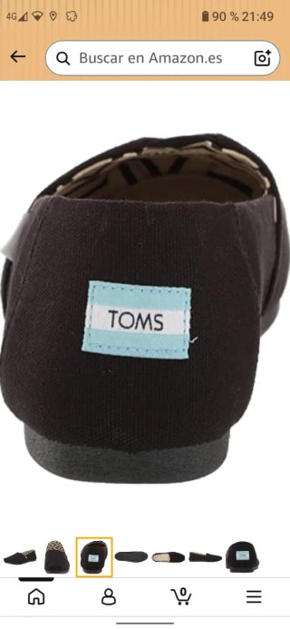 Alpargatas Toms Mujer Clásicas Talla 41 Negras