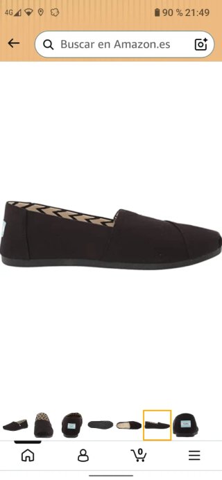 Alpargatas Toms Mujer Clásicas Talla 41 Negras